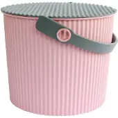 SmartaSaker Kannellinen ämpäri 8 l, Omnioutil, pinkki/harmaa