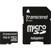 Transcend – 4GB microSD w/adapter Class10 (TS4GUSDHC10)