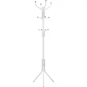 Songmics Metallinen vaateripustin, eteinen puu 182 cm, kermanvalkoinen