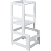 Roba Convertible Montessori Learning Tower - White - 90X 45X 47CM