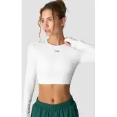 ICANIWILL Contrast Cropped Long Sleeve White