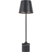 QAZQA Moderni pöytävalaisin musta 37cm sis. LED himmennettävä IP54 ladattava - Topi