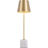 QAZQA Moderni pöytävalaisin kulta 37cm sis. LED himmennettävä IP54 ladattava - Topi
