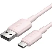 Vention USB 2.0 A - USB-C 3A kaapeli CTQPH 2M (vaaleanpunainen)