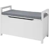 SoBuy Eteisen penkki 86x38x54cm., valkoinen/harmaa