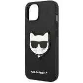 Karl Lagerfeld iPhone 14 Plus Kuori Saffiano Choupette Musta