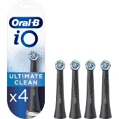 Oral-B iO Series iO Ultimate Clean - Ylimääräinen hammasharjan pää - hammasharjalle - musta (4 kpl pakkaus) - iO Series 9