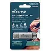 MediaRange MR941-1, 1 TB, USB Type-A / USB Type-C, 3.2 Gen 1 (3.1 Gen 1), 400 MB/s, Suojus, Hopea