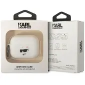 Karl Lagerfeld Choupette Head 3D -kuori AirPods Pro 2 -kuulokkeille, valkoinen
