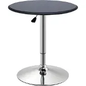 HOMCOM Korkeussäädettävä baaripöytä, keinonahkaverhoilu, vintage-design, musta + hopea