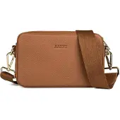 Aarni Crossbody Bag -olkalaukku, konjakki, kultainen vetoketju