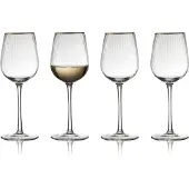 Lyngby Glas White Wine Glass Palermo Gold 30 Cl 4 Pcs - Nude - 30 cl