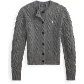 Ralph Lauren Cable-Knit Wool-Cashmere Cardigan - Grey - L