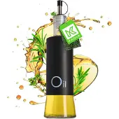 Kadax Oliiviöljyetikkapullo 320 ml lasi-annostelijalla oliiviöljylle, musta, Alyvuogių aliejaus acto butelis 320 ml su stikliniu alyvuogių aliejaus dozatoriumi, juodas