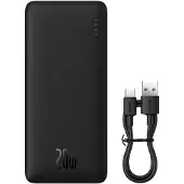 Baseus Power Bank Airpow, C+U, 20W, 20000 mAh, with Simple Series Type-C 0,50m cable, Black (P10022804113-00)