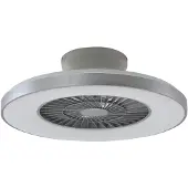 LINDBY Smart LED-kattotuuletin Paavo, hopea, hiljainen, Tuya Paavo , himmennettävä, Alumiini/harmaa/sinkki, Olohuone/ruokailutila, Synteettinen materiaali, Moderni