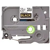 Brother TZE334 12 GOLD ON BLACK