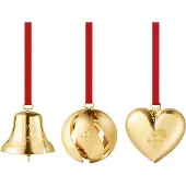 Georg Jensen - Joulu 2025 koristepakkaus 3 osaa kulta