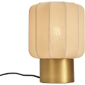 QAZQA Japandi-pöytävalaisin kulta beige-varjostimella - Pluni