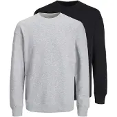 Jack & Jones Jjebradley Sweat Crew 2Pk Mp - Grey - M
