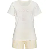 Vivance Pyjamashortsit keltainen / roosa / villanvalkoinen