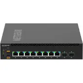Netgear M4350-8M2V - Kytkin - L3 - Hallittu - 8 x 2.5GBase-T (PoE++) + 2 x 25 Gigabit SFP28 (uplink) - ilmavirta edestä taakse - työpöydälle, telin...