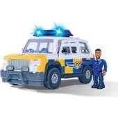 Simba Poliisijeepillä ja palomies Samin hahmolla