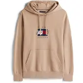 Tommy Hilfiger Linear Flag Graphic Hoodie - Beige - S