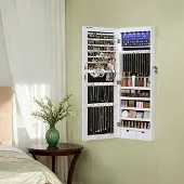 Hobby Hall Korurasia, 37x9.3x108 cm, valkoinen, Ehtekapp, SONGMICS JJC99WT, 37 x 9.3 x 108 cm, Valge