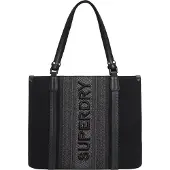 Superdry for woman. W9110401A City raffia tote bag black (OSFA), Casual, Paper