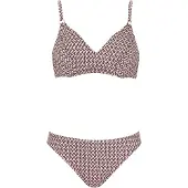 Olympia Bikini beige / viininpunainen / valkoinen