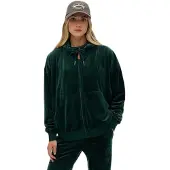 Superdry for woman. W2012544A Country Club Velour Ziphood green (S), Casual, Polyester