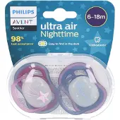 Philips AVENT Ultra Air Night Time 6–18 kk Baby Girl Planet Star & Dream -tutit – 2 kpl