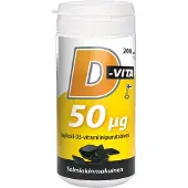 Vitabalans D-Vita Salmiakki 50 µg 200 tabl. ravintolisä