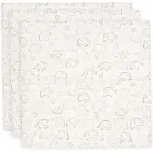Jollein Musliiniviltti 70x70 cm 3-pack, Elephant Tales