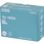 Deltaco 18650 Lithium -akkuparisto, 2600mAh, 10kpl