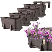 Kadax 4x Parvekelaatikko 40cm Ruskeat kahvat