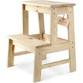 Kadax Puinen keittiöjakkara, 50 cm, taso, jossa askelma, kiinteä