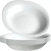 Kadax Syvävalkoinen lautanen 23 cm, 6 kpl. sarja