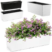 Hobby Hall Kukkaruukku Parvekelaatikko + Insertti 19x56cm Valkoinen
