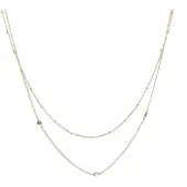 Sno of sweden Lovely Double Chain Neck 40 Plain Gold 40cm