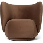 Ferm Living , Rico Lounge nojatuoli Rich Velvet - Soft brown