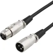 Deltaco – XLR-äänikaapeli, 3-nastainen, 26 AWG, 1 m, musta (160001)