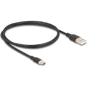 DeLOCK 81226, 1 m, USB A, USB C, USB 2.0, 0,48 Gbit/s, Musta