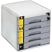 Yellow One 5-laatikollinen arkistokaappi. metalli KELTAINEN