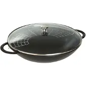Staub Wokkipannu lasikannella Ø37 cm 5,7 L Musta
