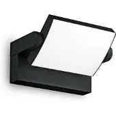 Ideal Lux Led ulkoseinävalaisin Swipe, Musta, Metalli, Moderni