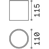 Ideal Lux Gun, antrasiitti, alumiini, IP44, GU10 himmennettävä, Musta, Kylpyhuone, Alumiini