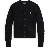 Ralph Lauren Cable-Knit Wool-Cashmere Cardigan - Black - XS