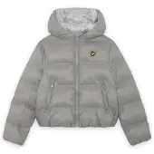 Lyle & Scott Cropped Puffer Coat - Grey - 170-176